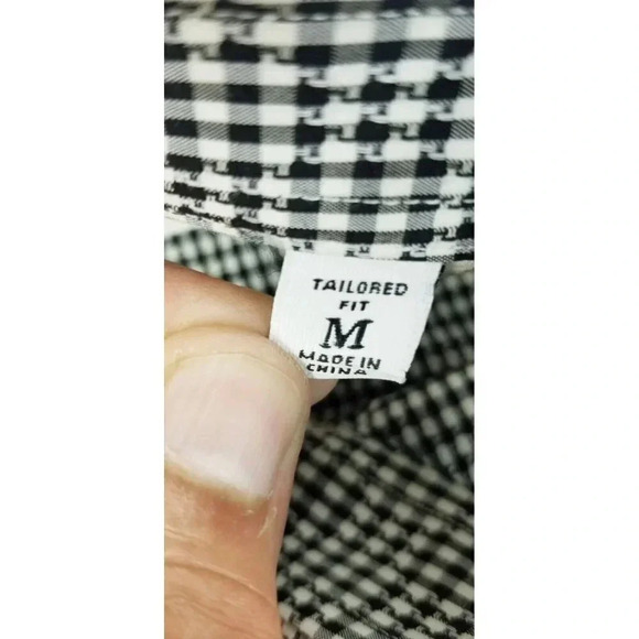 Robert Graham Modern America Tailored Fit Size Medium Men's Black White Check - Picture 4 of 11